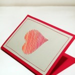 Card for Valentine’s day (paper and thread)