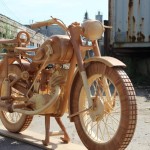 A talented person made this. Wood motorcycle