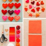Do-it-yourself decorating for Valentine’s day. Colorful fleece hearts