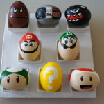 Coloring Easter eggs in the style of Super Mario