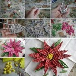 Simple handmade paper crafts: how to make Poinsettia