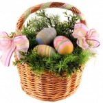 Thematic decoration for Easter using colored eggs