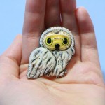 The Owl brooch from polymer clay: nice gift for mother’s day this year