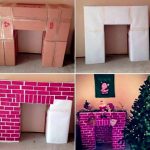 Christmas home decor: Falsch-fireplace made of cardboard