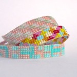Homemade bracelet of colored beads