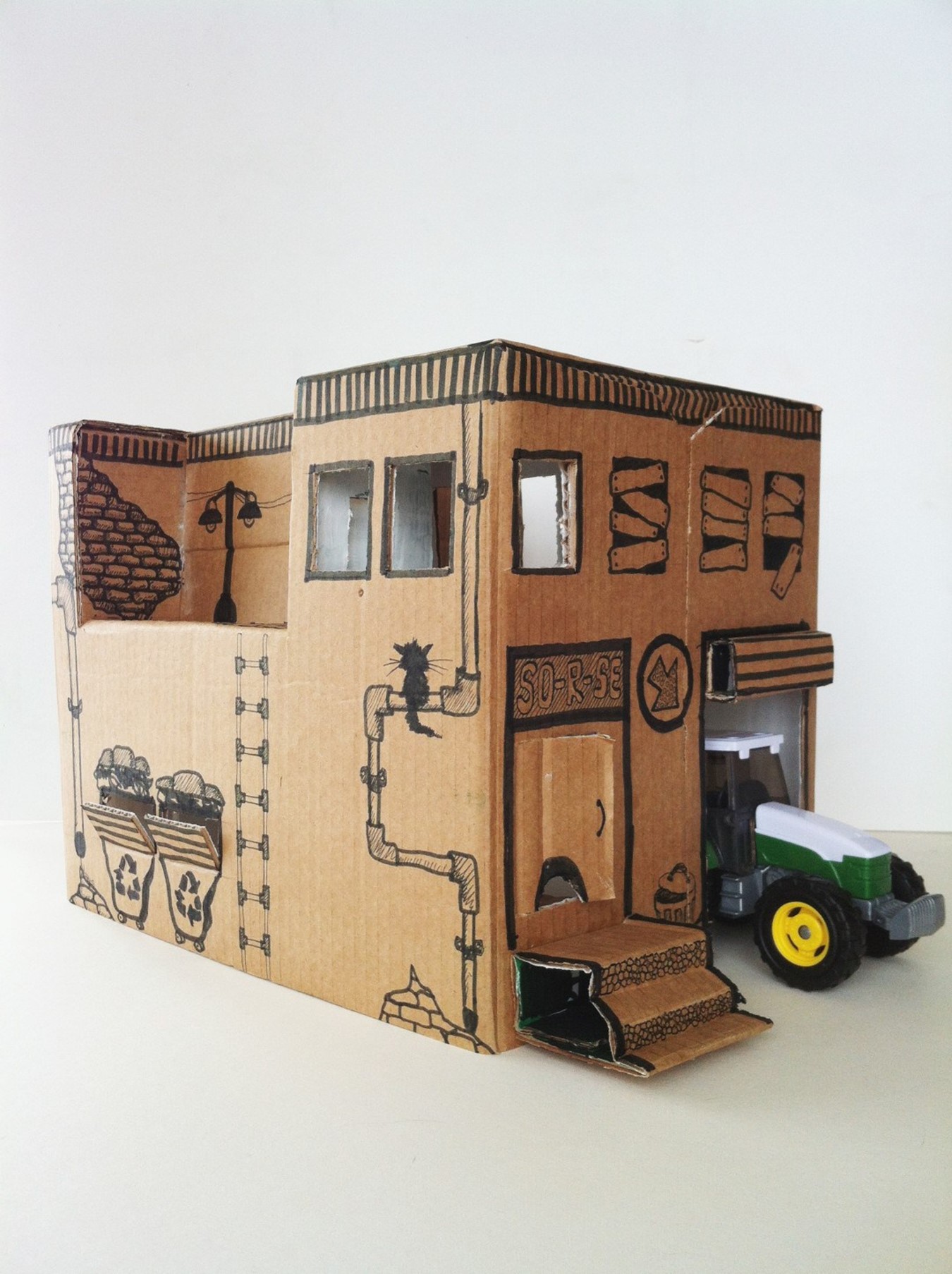 Instruction from Mom: how to make a simple toy house from a cardboard ...