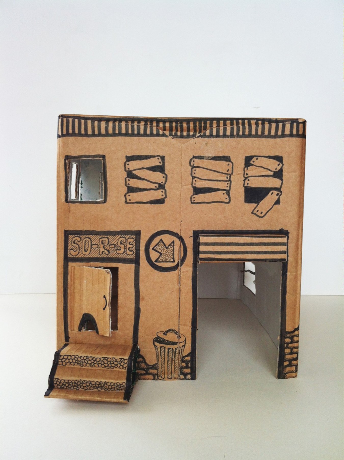 Instruction from Mom: how to make a simple toy house from a cardboard