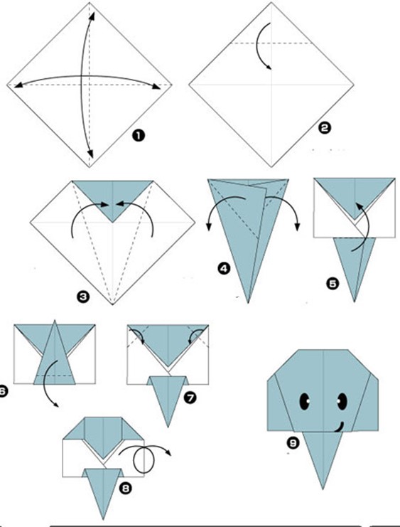 Simple origami for kids and their parents. Selection of funny and cute ...