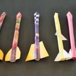 Preschool crafts for kids: Paper rocket with their hands